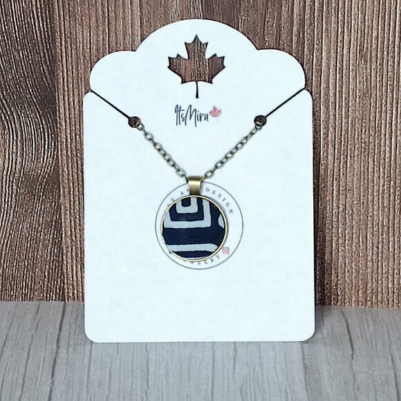 "Abstrakt" UNESCO Heritage "Modrotlač" Blueprint Necklace - Artisan Crafted - Picture 4 of 6